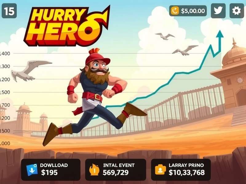 Saffron Hurry Hero gameplay screenshot showing character running through Indian market